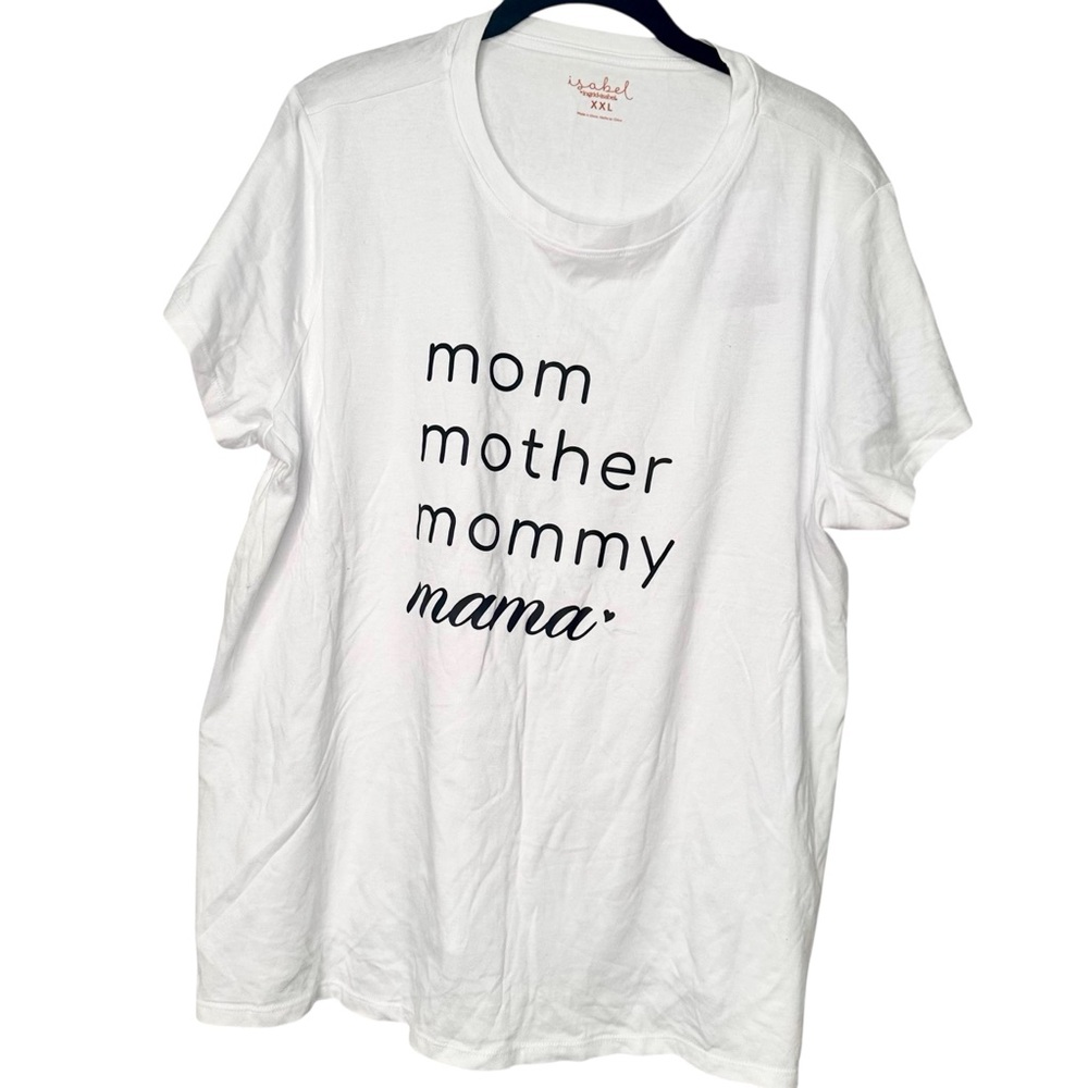 White “MOM” Shirt with Fun Text Design